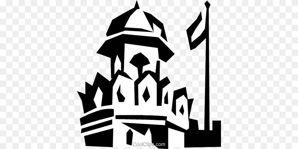Red Fort India Royalty Vector Clip Art Illustration, Stencil, Architecture, Building, Dome Free Png
