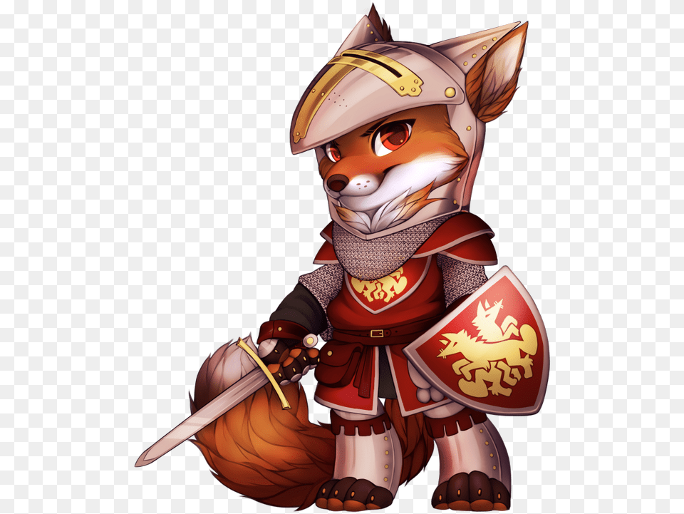 Red Fox Fox Knight, Baby, Person, Sword, Weapon Free Png Download