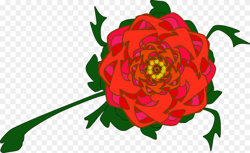 Red Fractal Flower Clipart, Art, Rose, Plant, Pattern Png Image