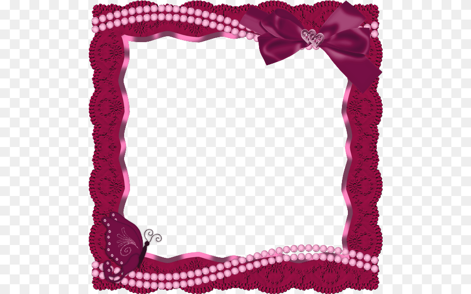 Red Frame With Butterfly Ribbon And Gallery, Accessories, Purple Free Png