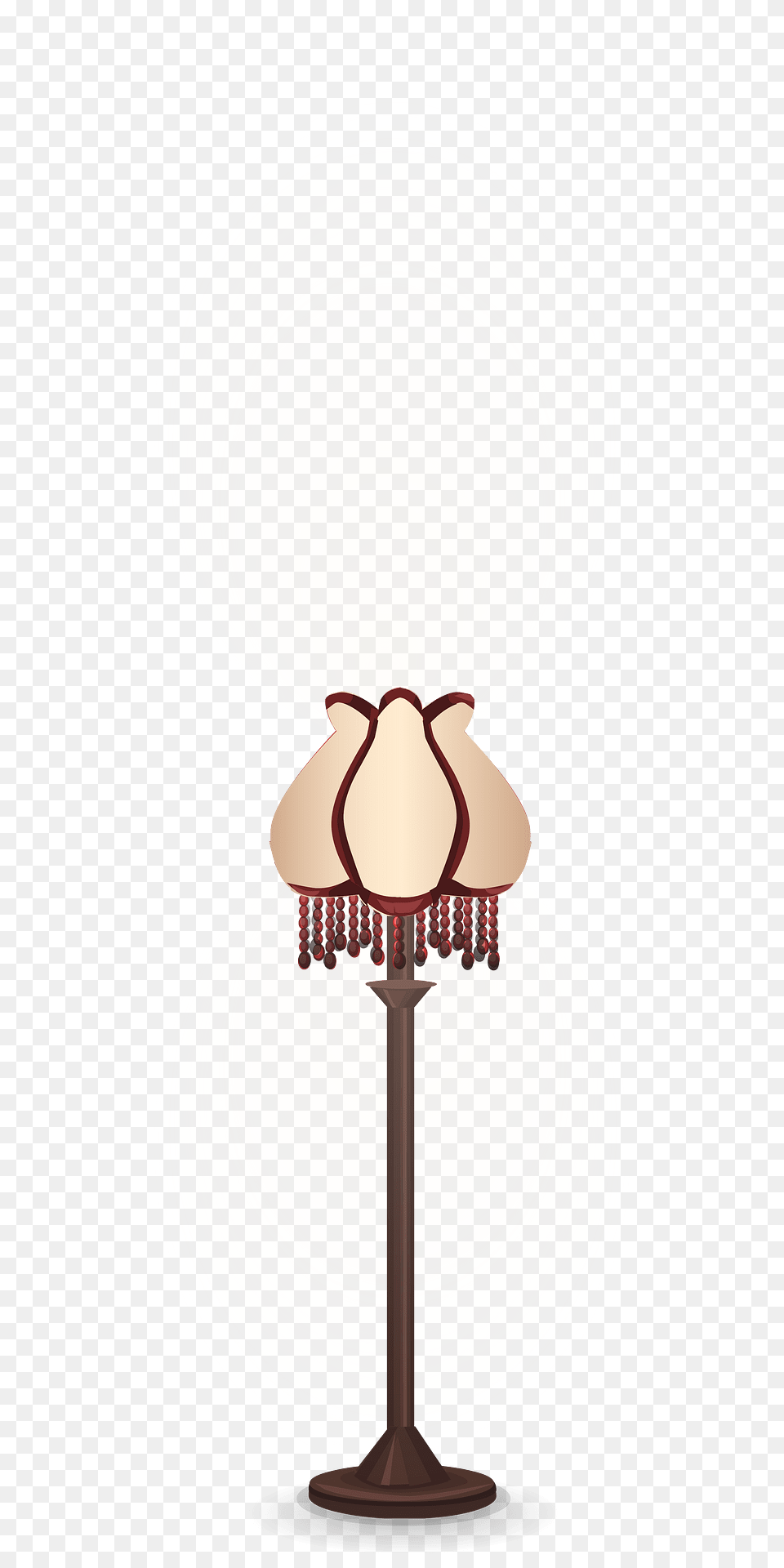Red Fringe Floor Lamp Clipart, Lampshade, Plate Free Png