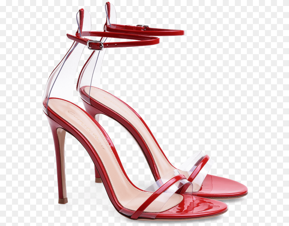 Red G String Sandals In Leather And Plexi Basic Pump, Clothing, Footwear, High Heel, Sandal Free Transparent Png
