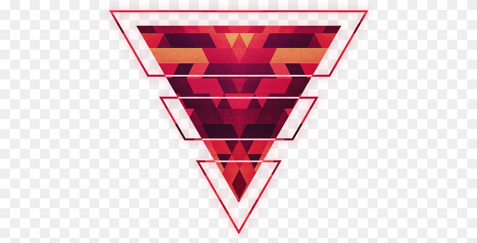 Red Geometric Triangle, Light, Neon, Purple Png Image