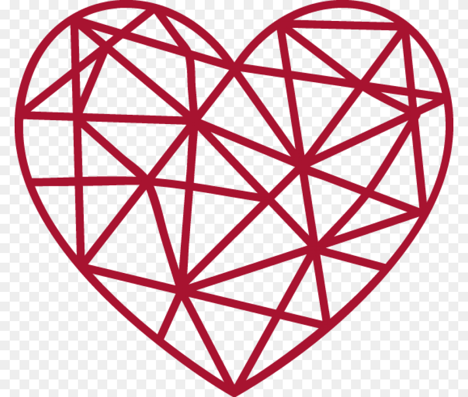 Red Gitter Heart Image Geometric Black Heart Png