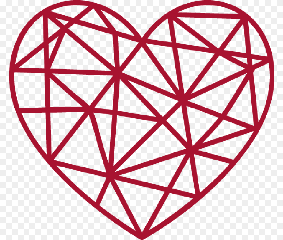 Red Gitter Heart Image Purepng Transparent Cc0 Geometric Love Heart Free Png Download