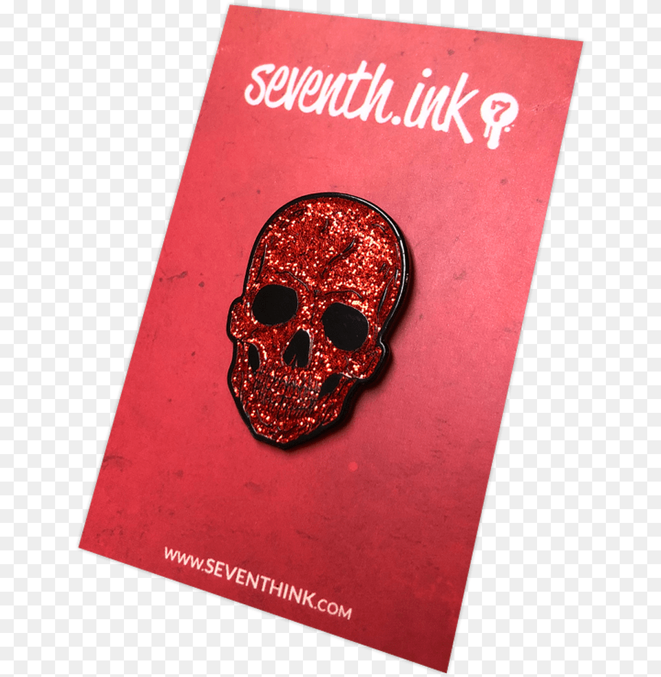 Red Glitter Skull Enamel Pin Lapel Pin, Advertisement, Poster, Book, Publication Free Transparent Png