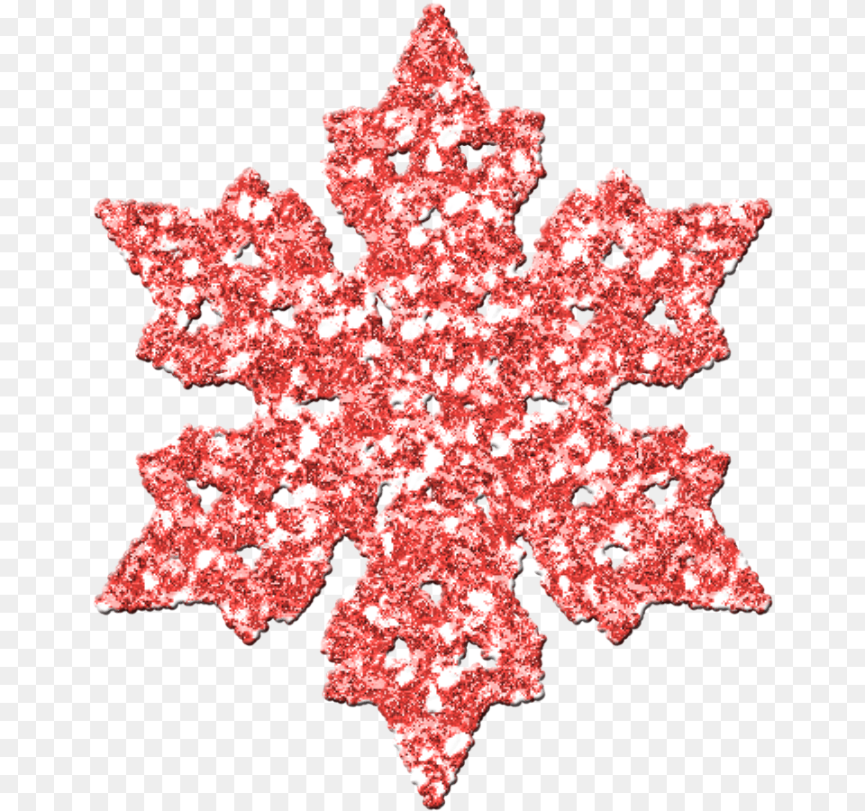 Red Glitter Snowflake Transparent, Leaf, Plant, Nature, Outdoors Free Png Download