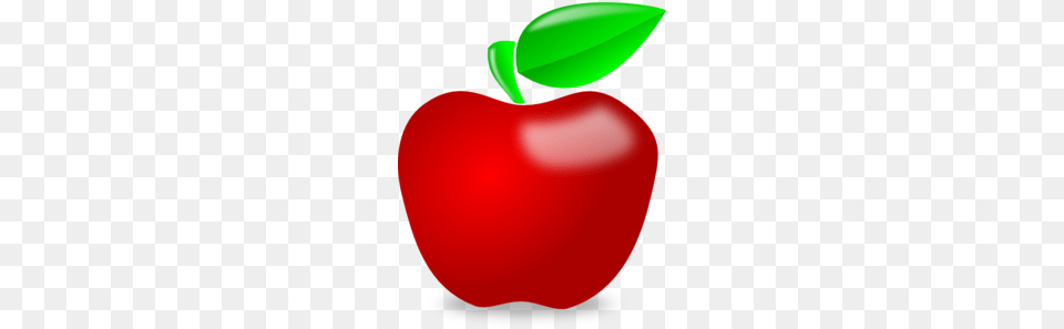 Red Glossy Apple Clip Art, Food, Fruit, Plant, Produce Png