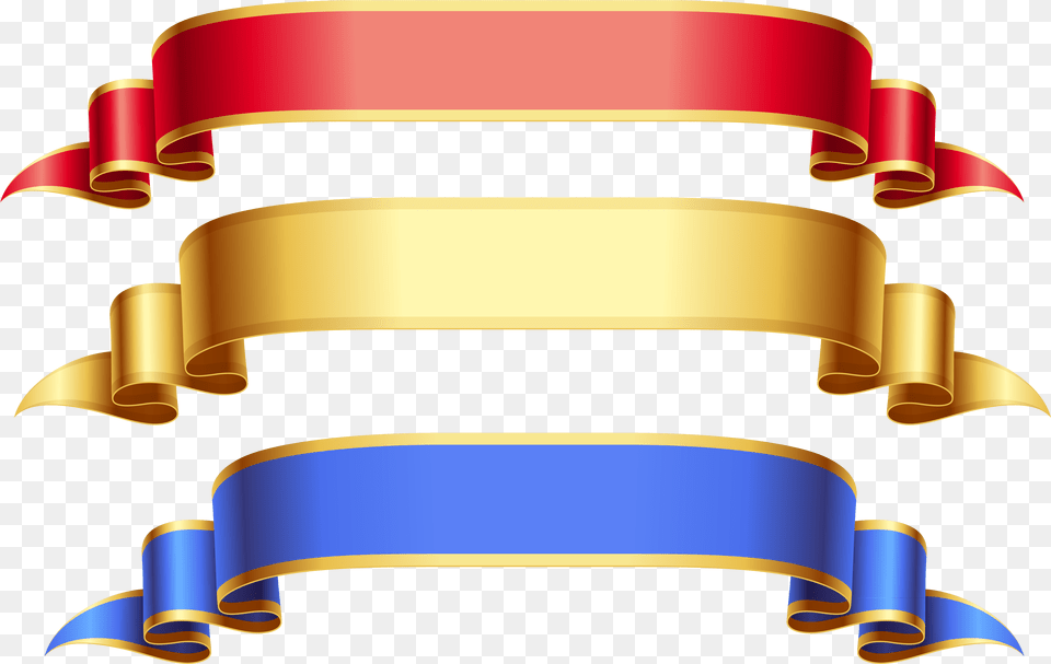 Red Gold Blue Ribbon Banner Icons And Gold And Blue Ribbon, Text, Document, Scroll Free Png