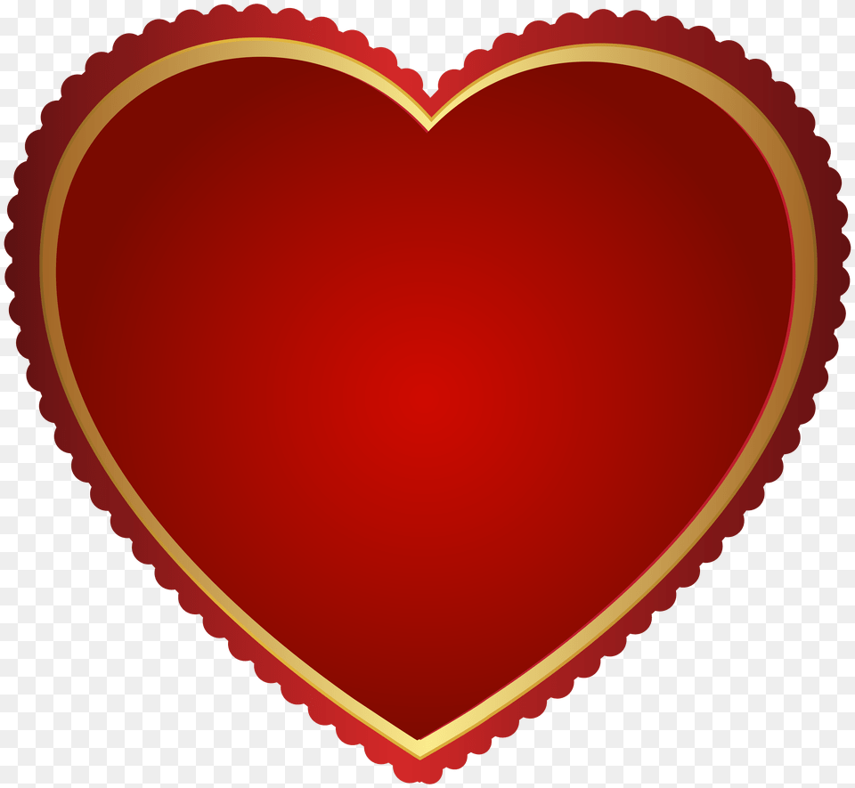 Red Gold Heart Transparent Clip Art Free Png Download