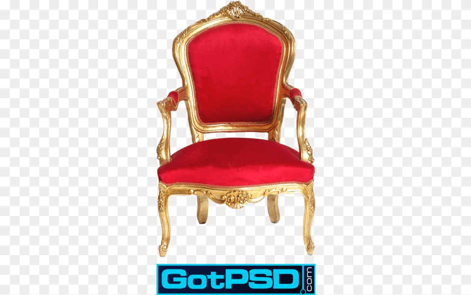 Red Gold King Chair Psd Chair Background Hd, Furniture, Throne, Armchair Png