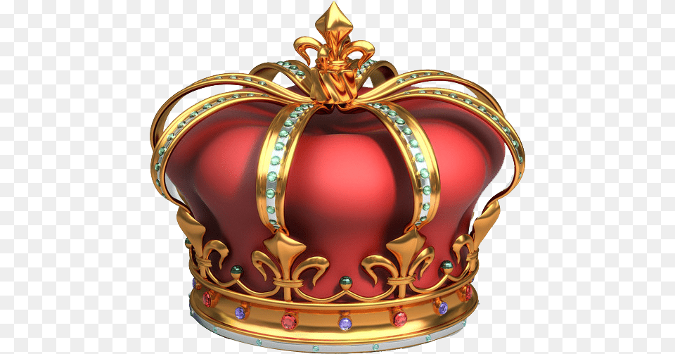 Red Gold King Crown, Accessories, Jewelry, Locket, Pendant Png Image