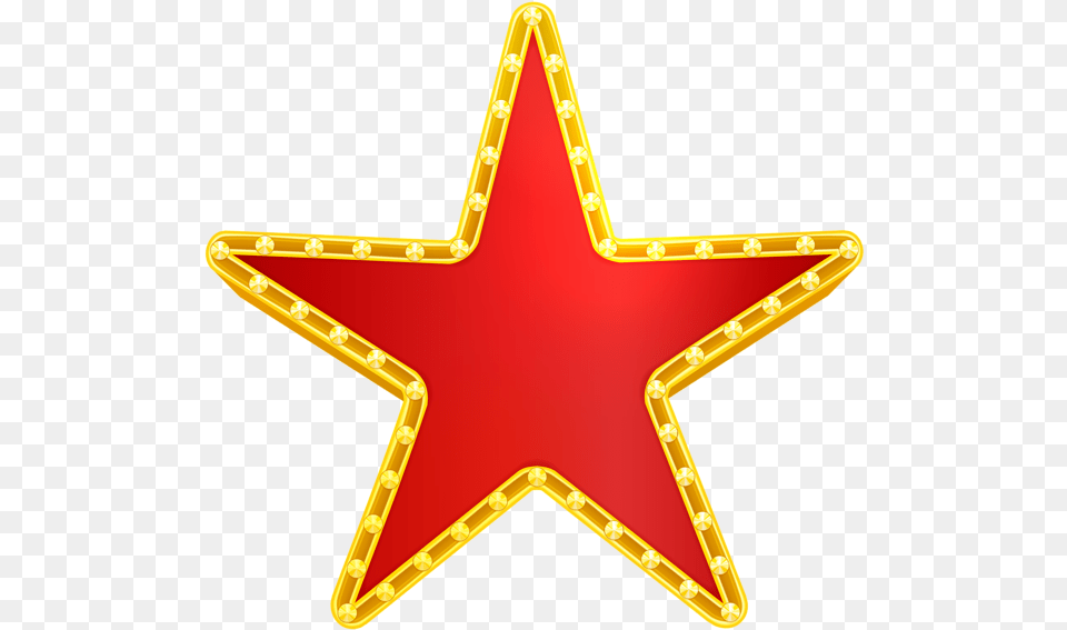 Red Gold Star Clipart Picture Star Red Decorative, Star Symbol, Symbol, Bow, Weapon Free Png