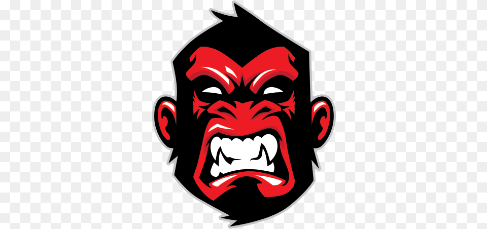 Red Gorilla Logo Angry Cartoon Monkey Face, Ammunition, Grenade, Weapon Free Png