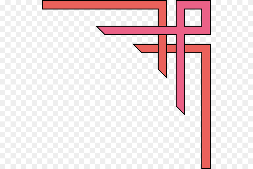 Red Graphic Corner Design Corner Simple, Cross, Symbol Free Png