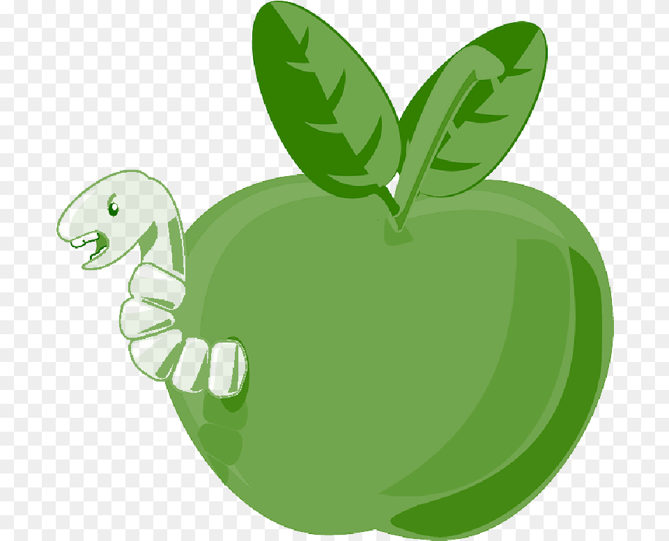 Red Green Apple Food Fruit Small Apples Bitten Cartoon Clipart The Worm, Leaf, Plant, Herbal, Herbs Png Image