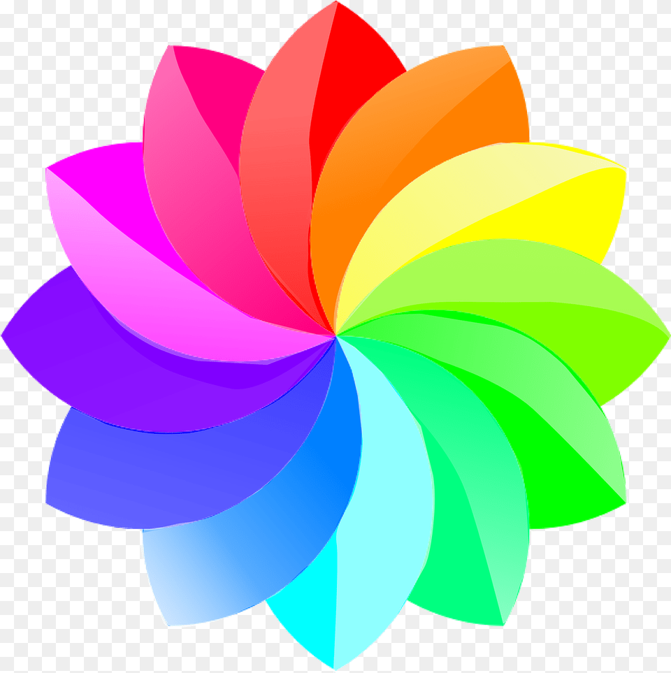 Red Green Blue Rainbow Flower Clipart, Art, Dahlia, Graphics, Plant Free Transparent Png