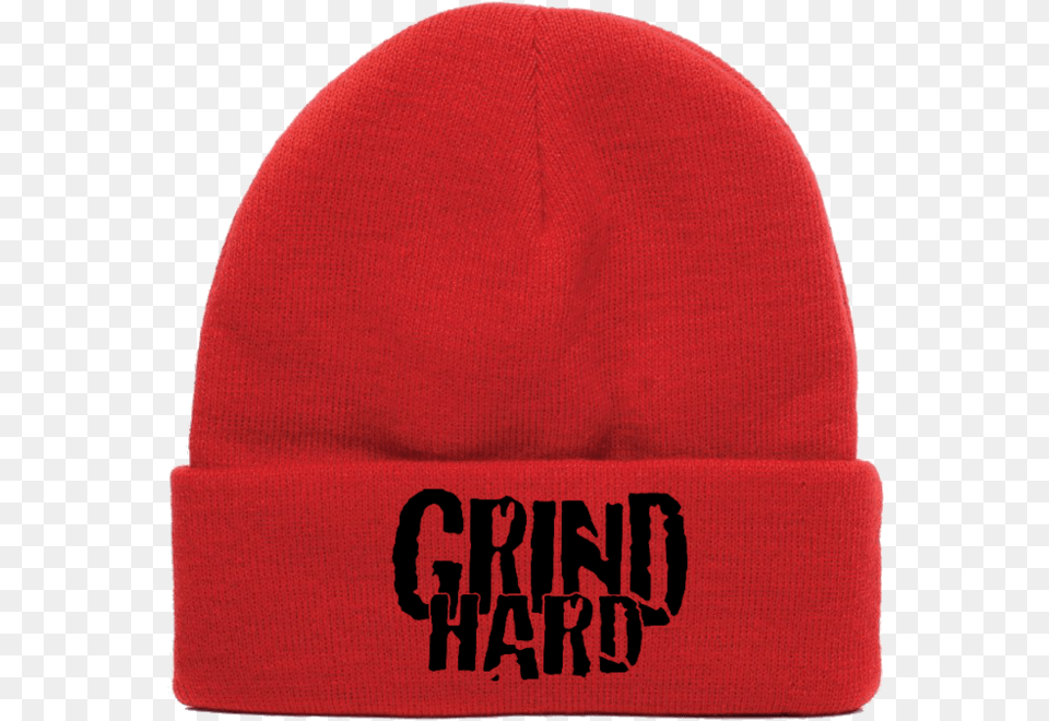 Red Grind Hard Beanie, Cap, Clothing, Hat Free Png Download
