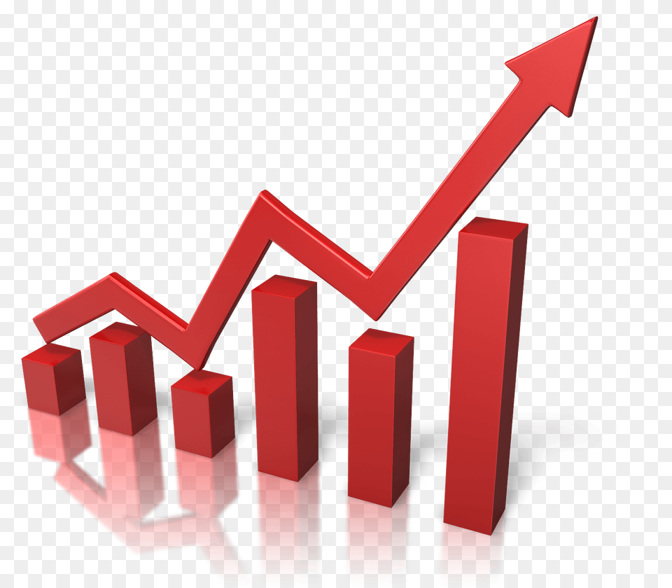 Red Growth Graph, Logo, Art, Graphics, Bulldozer Png Image