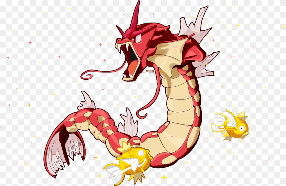 Red Gyarados Amp Shiny Magikarp Red Gyarados Searching Shiny Magikarp And Gyarados, Dragon, Baby, Person, Animal Free Png