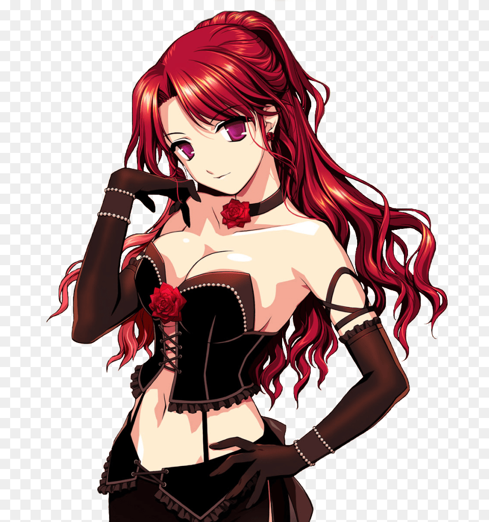 Red Hair Anime Girl, Adult, Book, Comics, Female Png