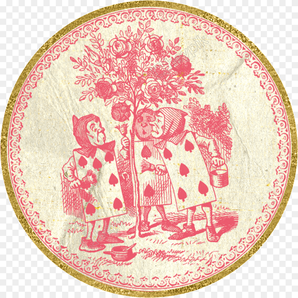 Red Hand Drawn Circle Picture Original Alice In Wonderland Drawing, Home Decor, Embroidery, Pattern, Wedding Free Transparent Png