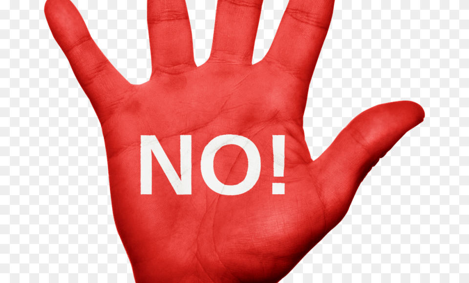 Red Hand With The Capital Letters No Exclamation Point Stop Writing Me, Clothing, Glove Png Image
