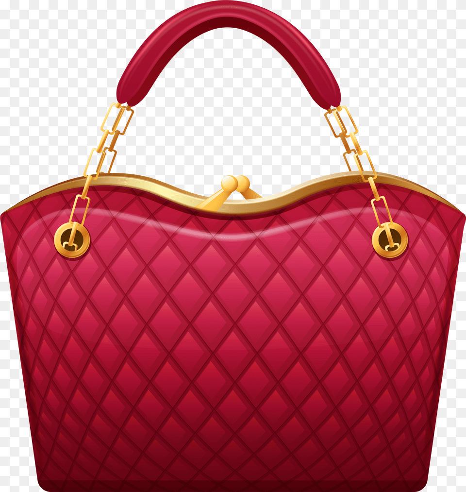 Red Handbag Clip Art Transparent Background Purse Clipart, Bicycle, Transportation, Vehicle, Cycling Png Image