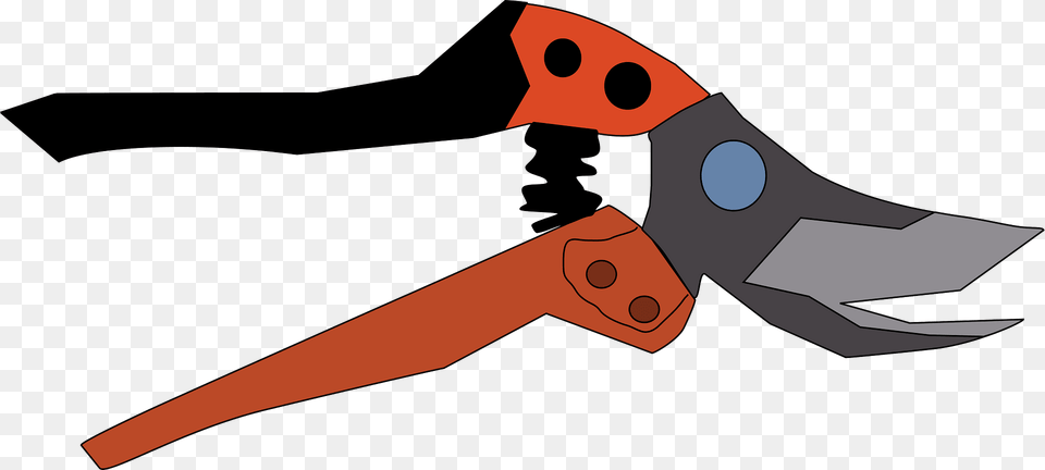 Red Handled Garden Scissors Clipart, Blade, Weapon, Animal, Fish Free Png Download