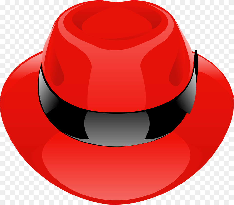 Red Hat With Black Band Clipart, Clothing, Sun Hat, Cowboy Hat Png
