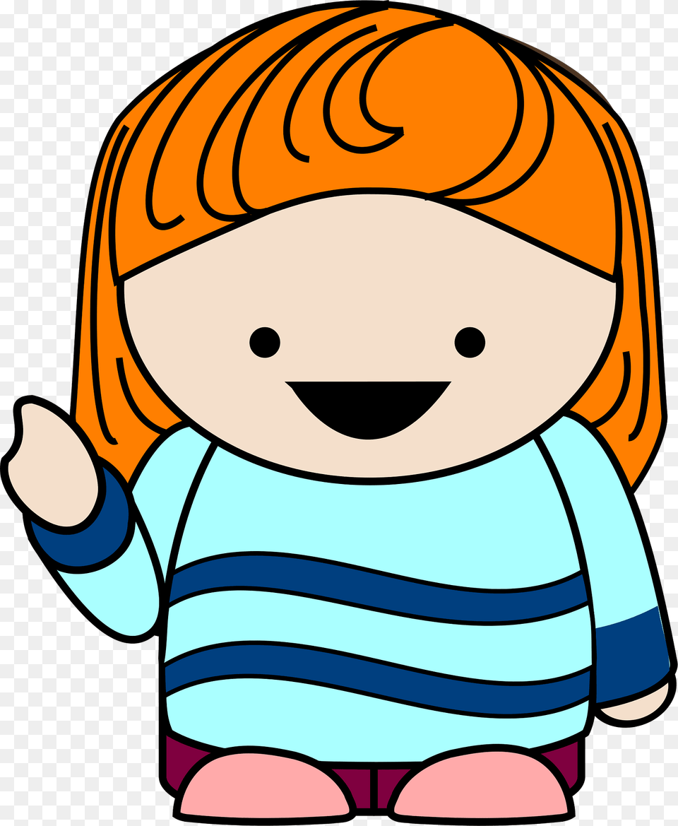 Red Headed Girl Pointing Clipart, Baby, Person, Toy Free Png