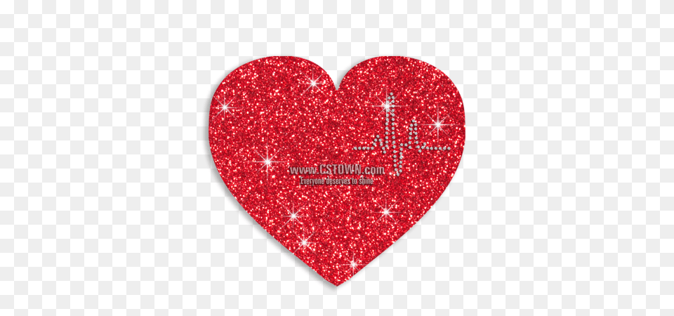 Red Heart Beat Iron On Glitter Rhinestone Transfer, Astronomy, Moon, Nature, Night Png Image