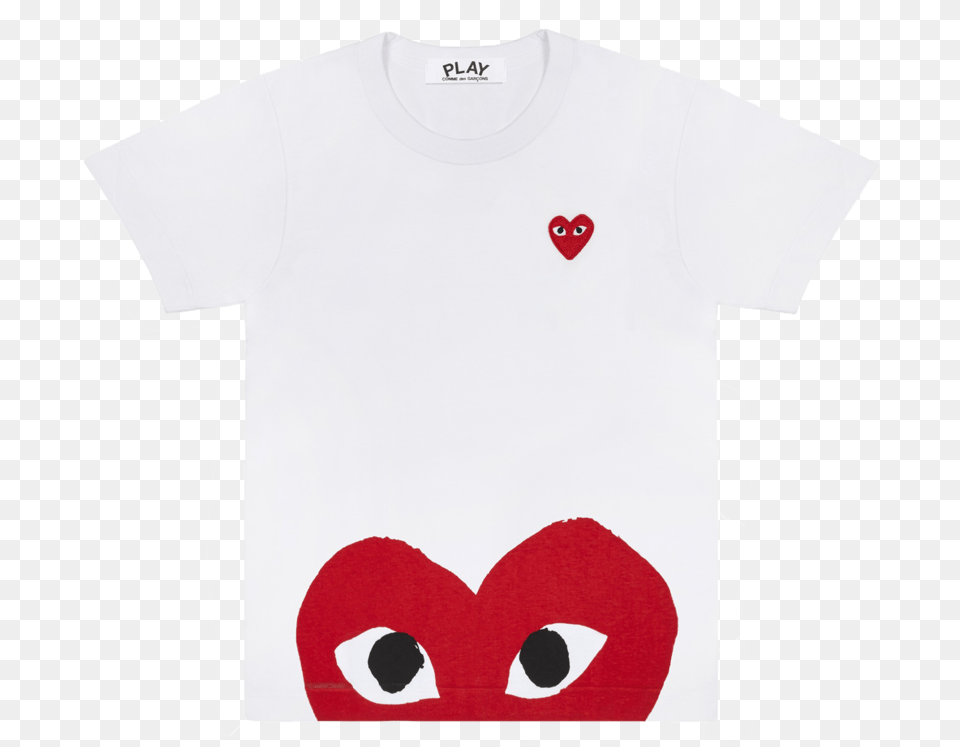 Red Heart Cdg T Shirt Red Heart, Clothing, T-shirt Free Png Download