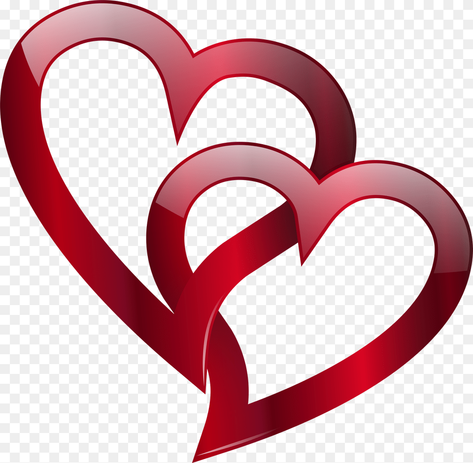 Red Heart Double Free Transparent Png