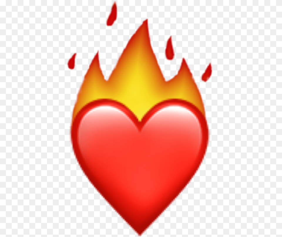Red Heart Emoji Fire Transparent Background Hot Emoji, Flower, Petal, Plant, Food Free Png Download