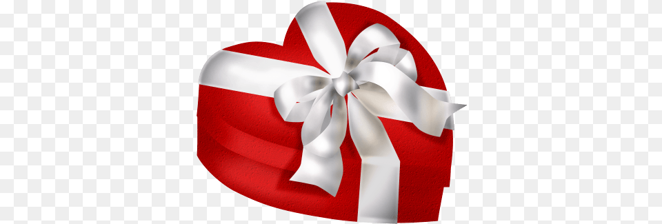 Red Heart Gift Box With White Bow Red Heart Gift Box Free Png