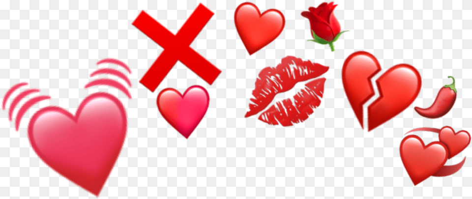 Red Heart Hearts Emoji Sticker Emojis Iphoneemoji Heart, Flower, Petal, Plant, Rose Free Png