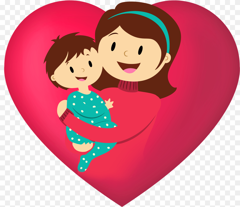 Red Heart Mother S Day Decoration Materials Happy Mother39s Day, Face, Head, Person, Baby Free Png