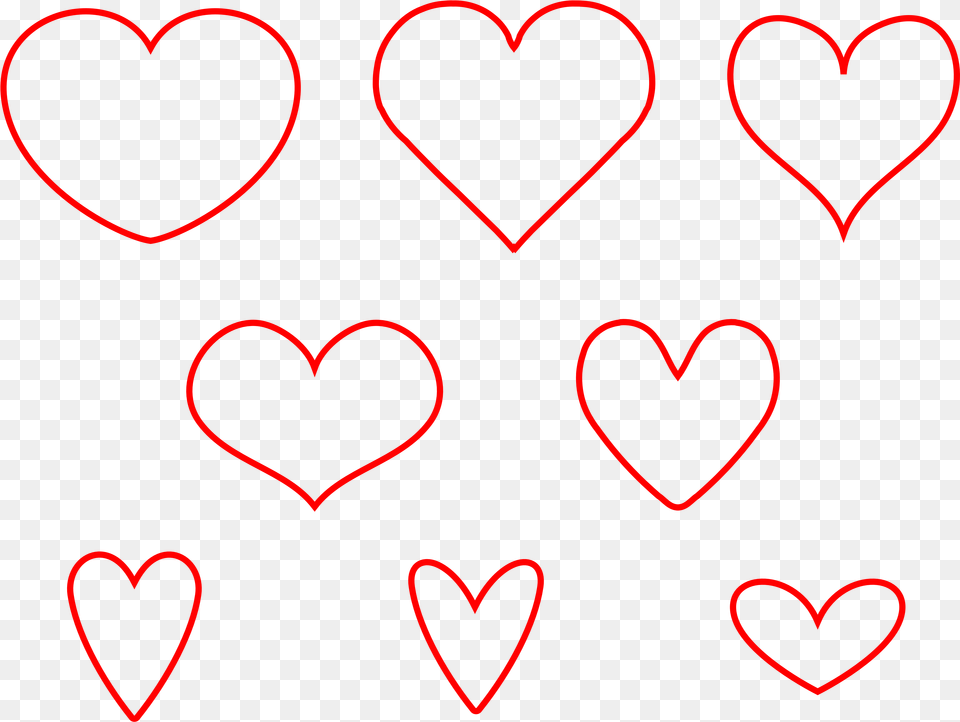 Red Heart Outline Heart Free Png Download