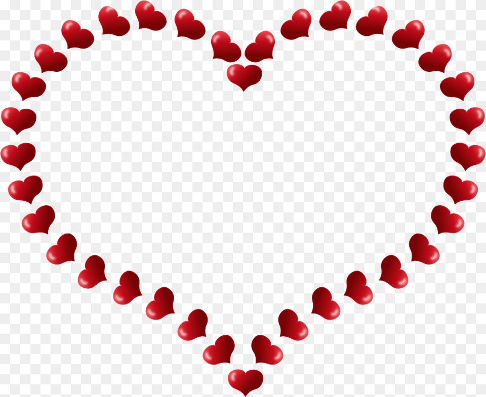 Red Heart Shaped Border With Little Hearts Clip Art, Food, Ketchup Png Image