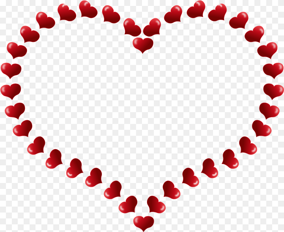 Red Heart Shaped Border With Little Hearts Clipart Free Transparent Png