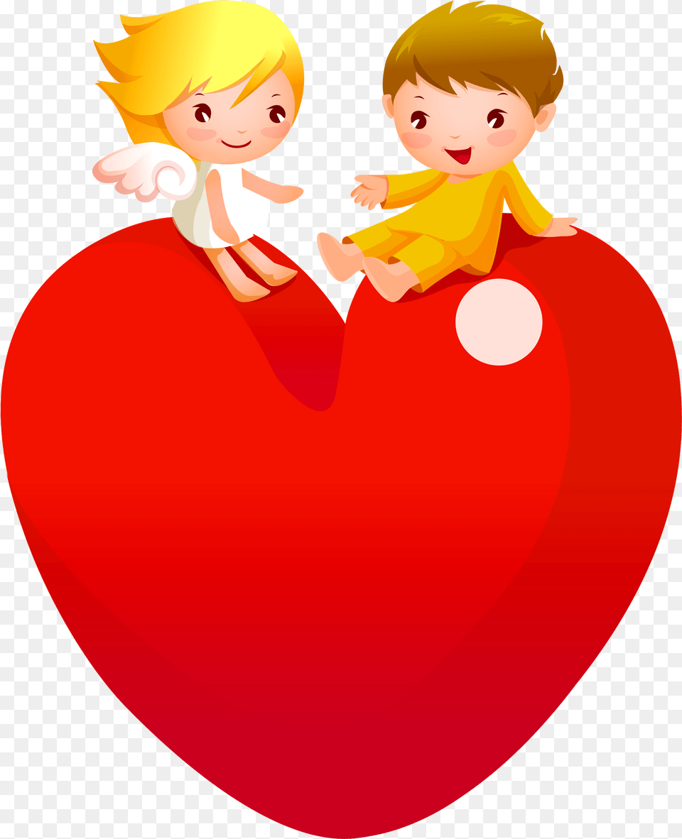 Red Heart With Angels Lady A New Whatsapp Dp Hd, Baby, Person, Balloon, Face Png