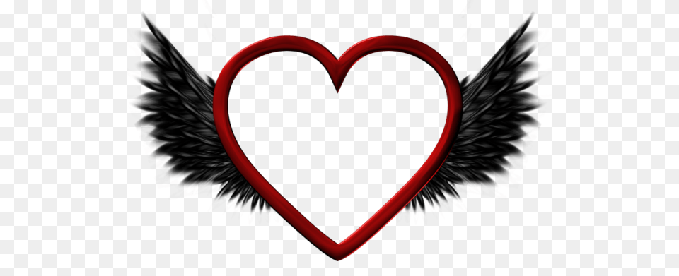 Red Heart With Black Wings Gallery, Symbol Free Transparent Png