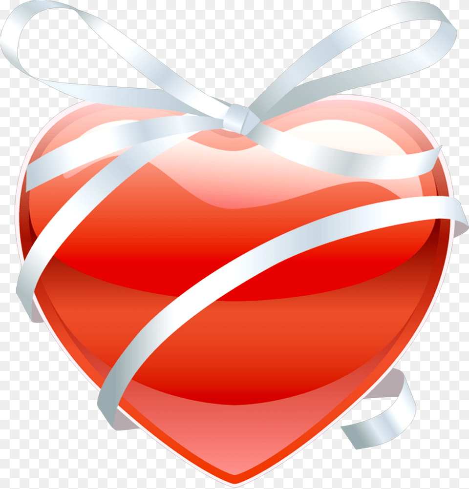 Red Heart With Ribbon Frame Vector, Gift, Smoke Pipe Free Png Download