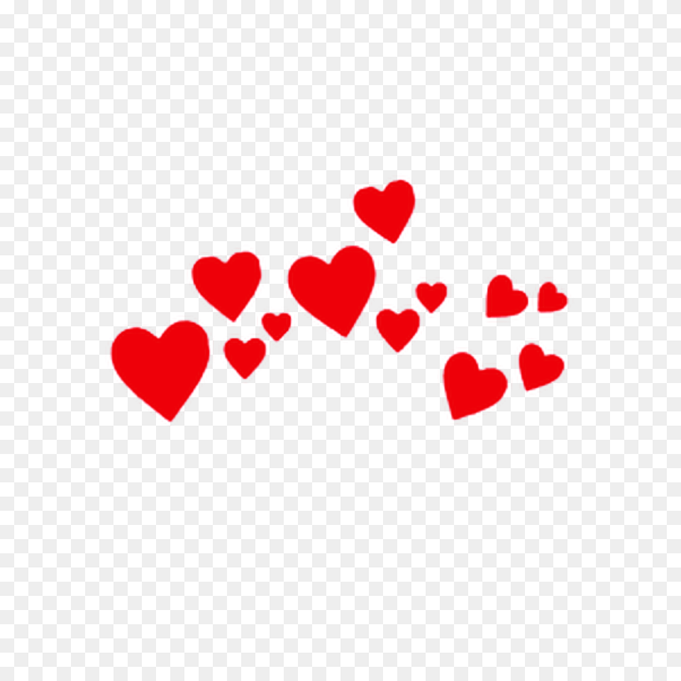 Red Hearts Heart Crown Crowns Heartcrown Heartcrowns Free Png Download