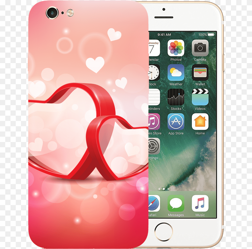 Red Hearts Printed Case Cover For Iphone 6 By Mobiflip Iphone 6 Front Gold, Electronics, Mobile Phone, Phone, Tape Free Png Download
