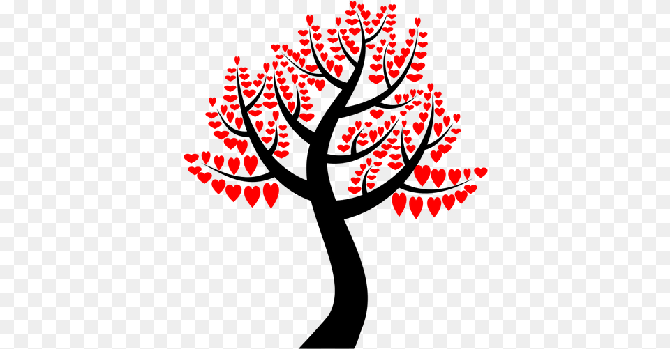 Red Hearts Tree Svg Colorful Tree Clipart, Pattern, Leaf, Plant, Art Free Png Download
