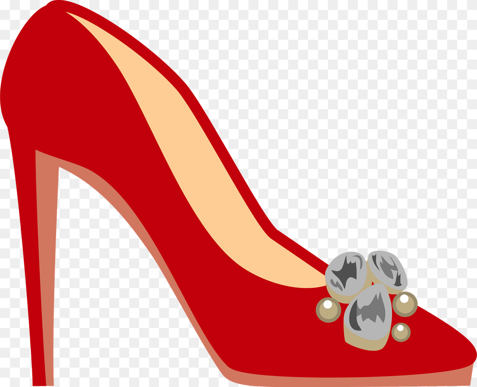 Red High Heeled Shoe Clipart, Clothing, Footwear, High Heel, Plant Free Png