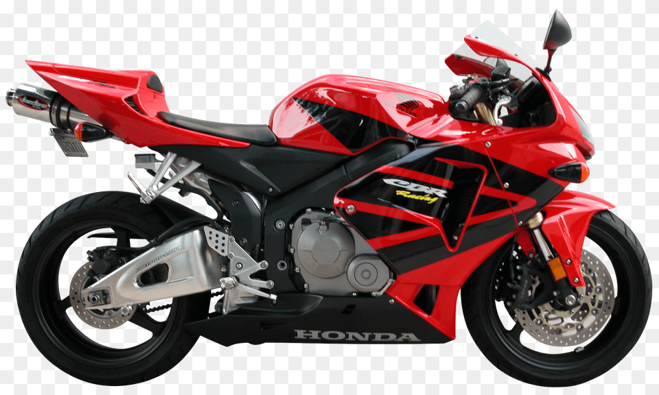 Red Honda Motorcycle, Machine, Spoke, Motor, Transportation Png