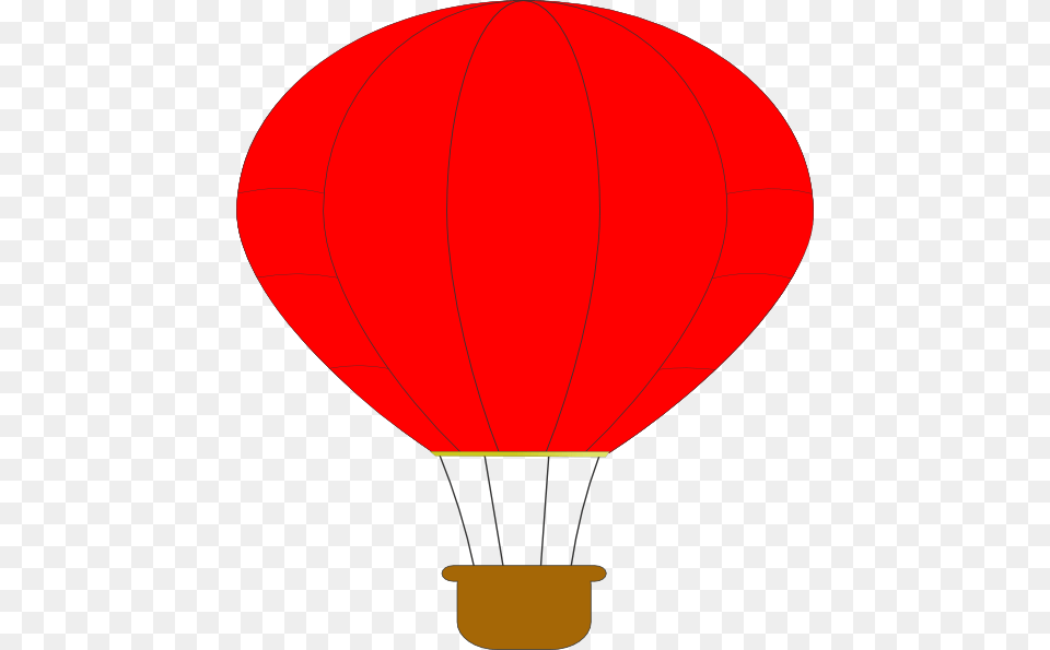 Red Hot Air Balloon Clip Art At Clker Hot Air Balloon, Aircraft, Hot Air Balloon, Transportation, Vehicle Free Png